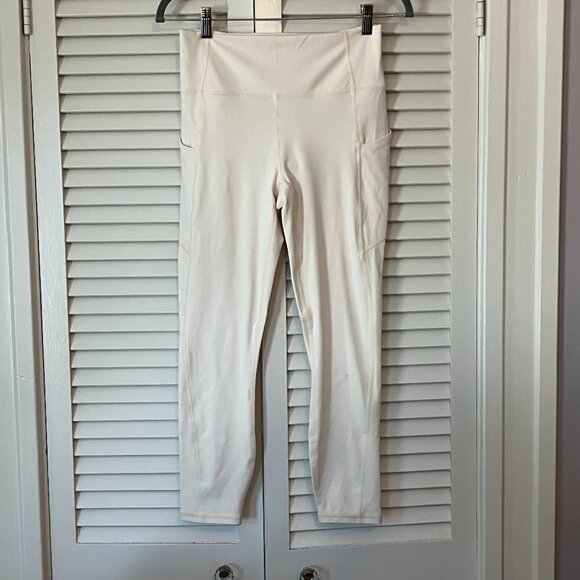 NWT Fabletics PureLuxe Oasis 7/8 pants medium women ivory oats - Picture 1 of 10